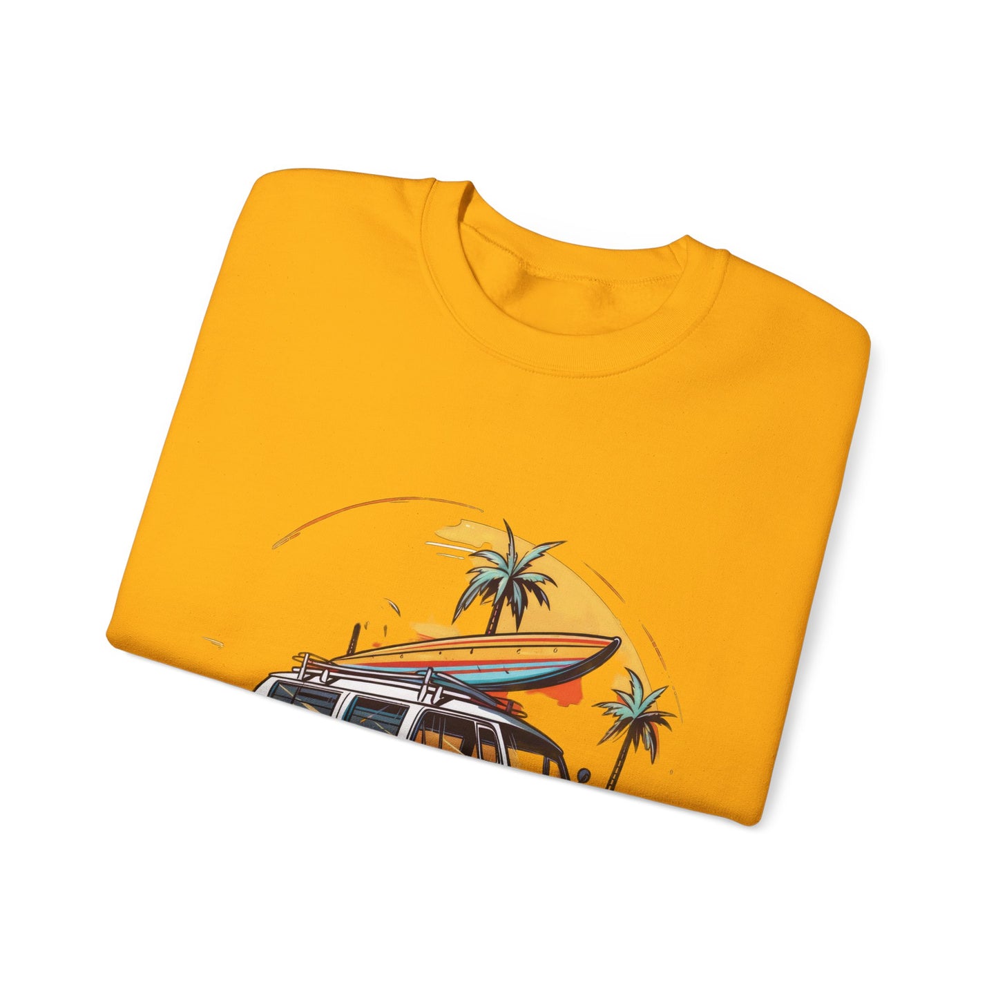 Retro Surf Van - Unisex Heavy Blend™ Crewneck Sweatshirt