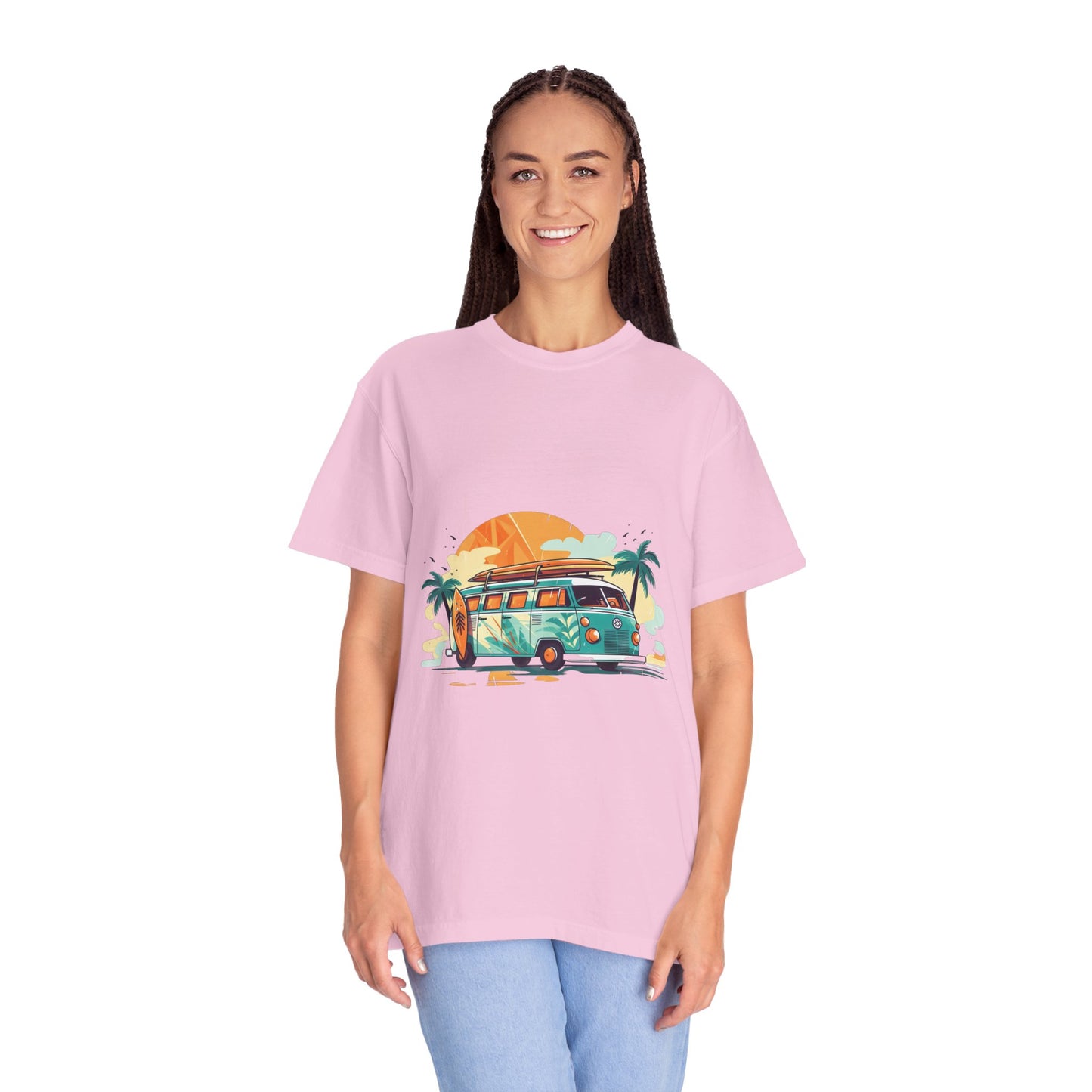 Retro Surf Van: Unisex Garment-Dyed T-shirt