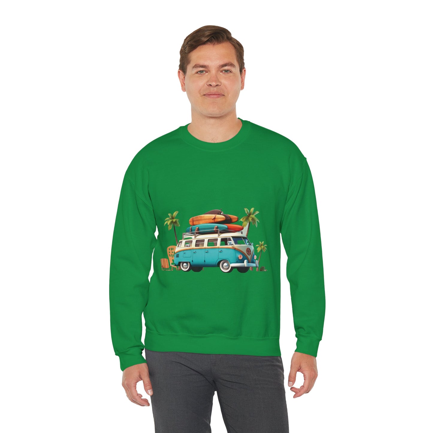 Retro Surf Van - Unisex Heavy Blend™ Crewneck Sweatshirt