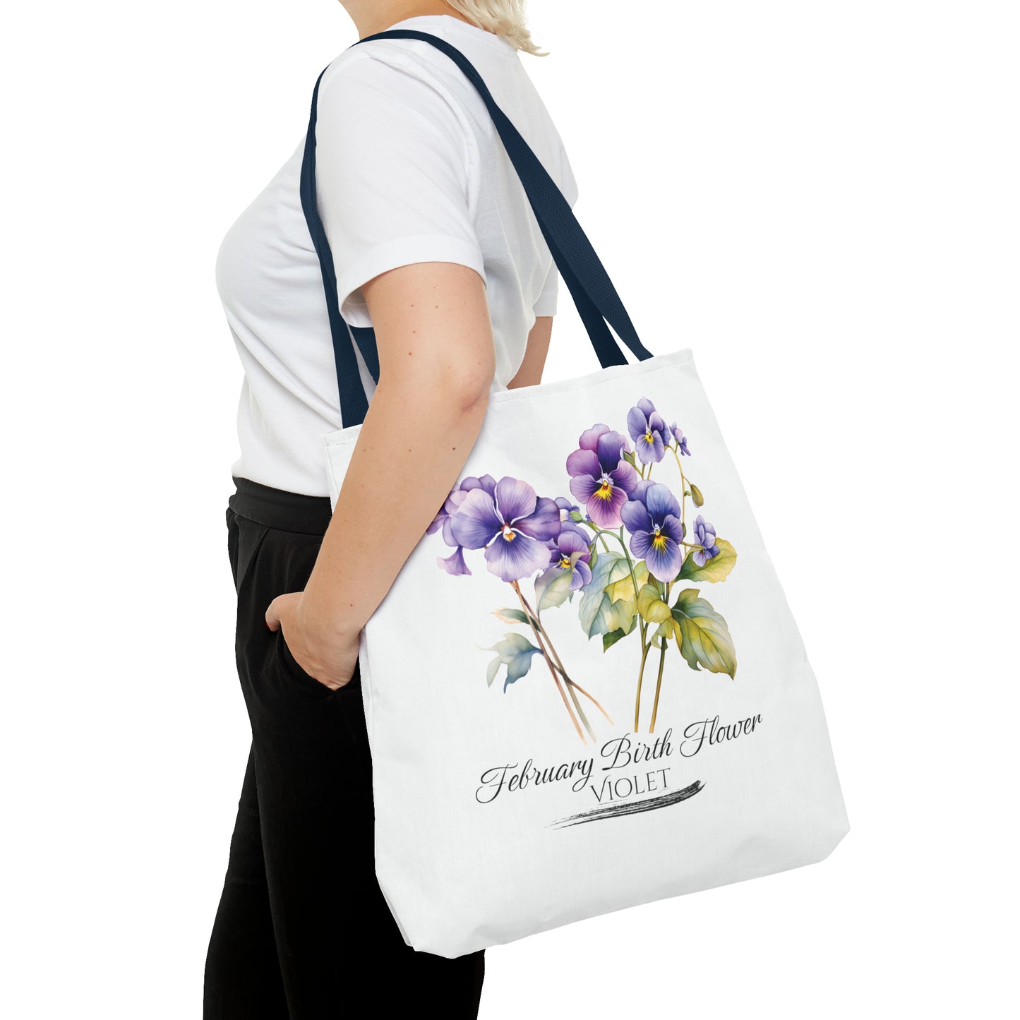 February Birth Flower: Violet - Tote Bag (AOP)