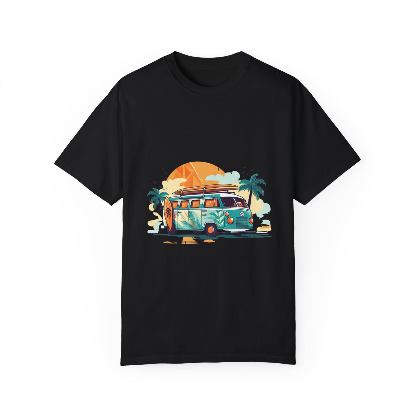 Retro Surf Van: Unisex Garment-Dyed T-shirt