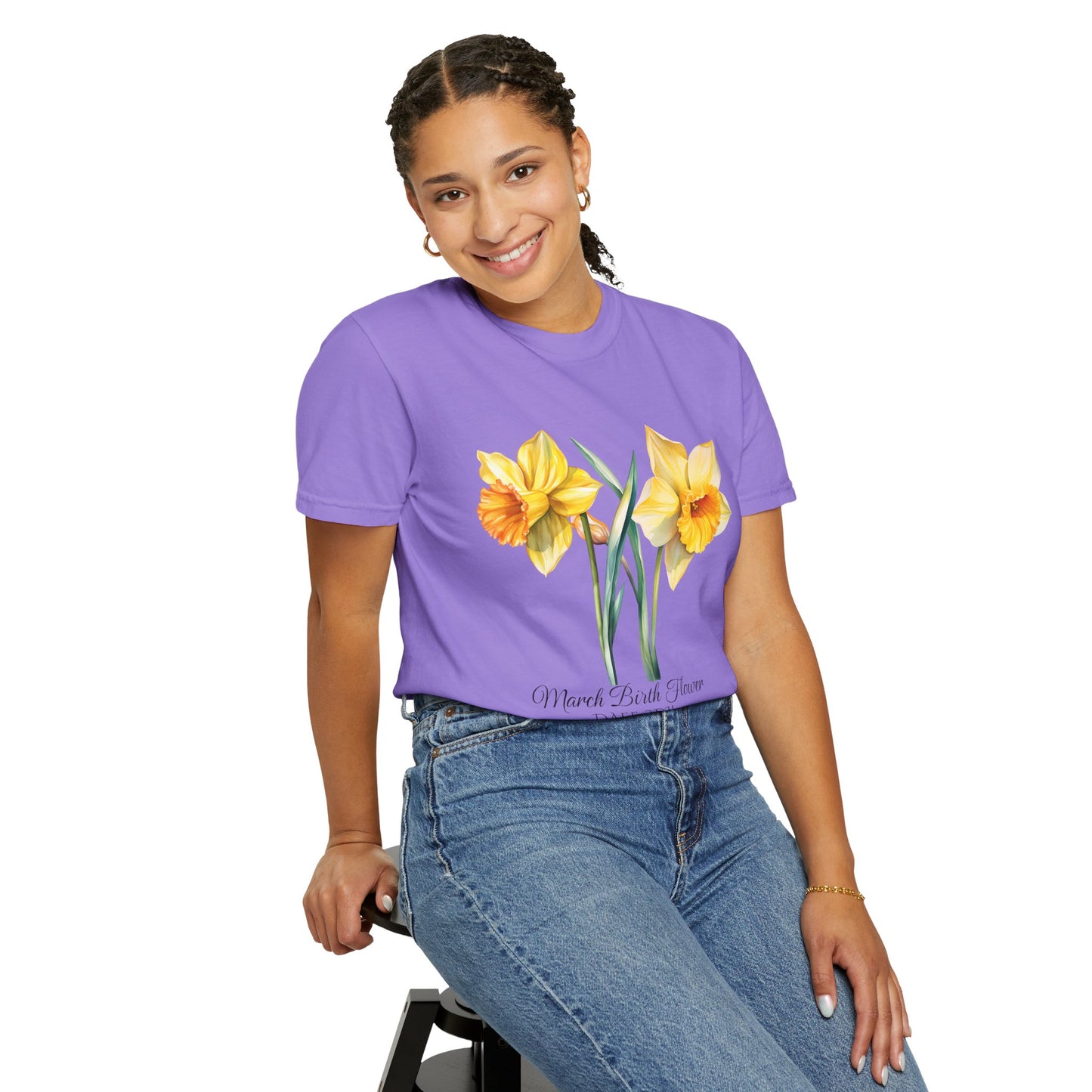 March Birth Flower "Daffodil" - Unisex Garment-Dyed T-shirt