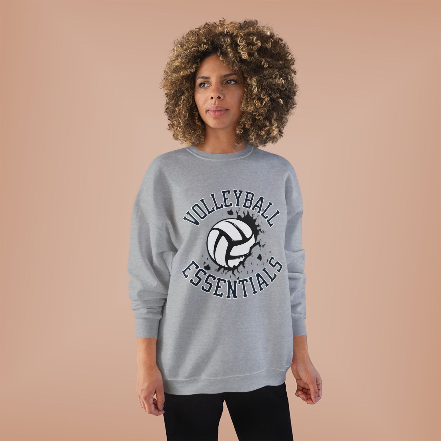 Volleyball Essentials Eco-Friendly Sweatshirt, Casual Sportswear, Gift for Volleyball Players, Team Apparel, Workout Clothing