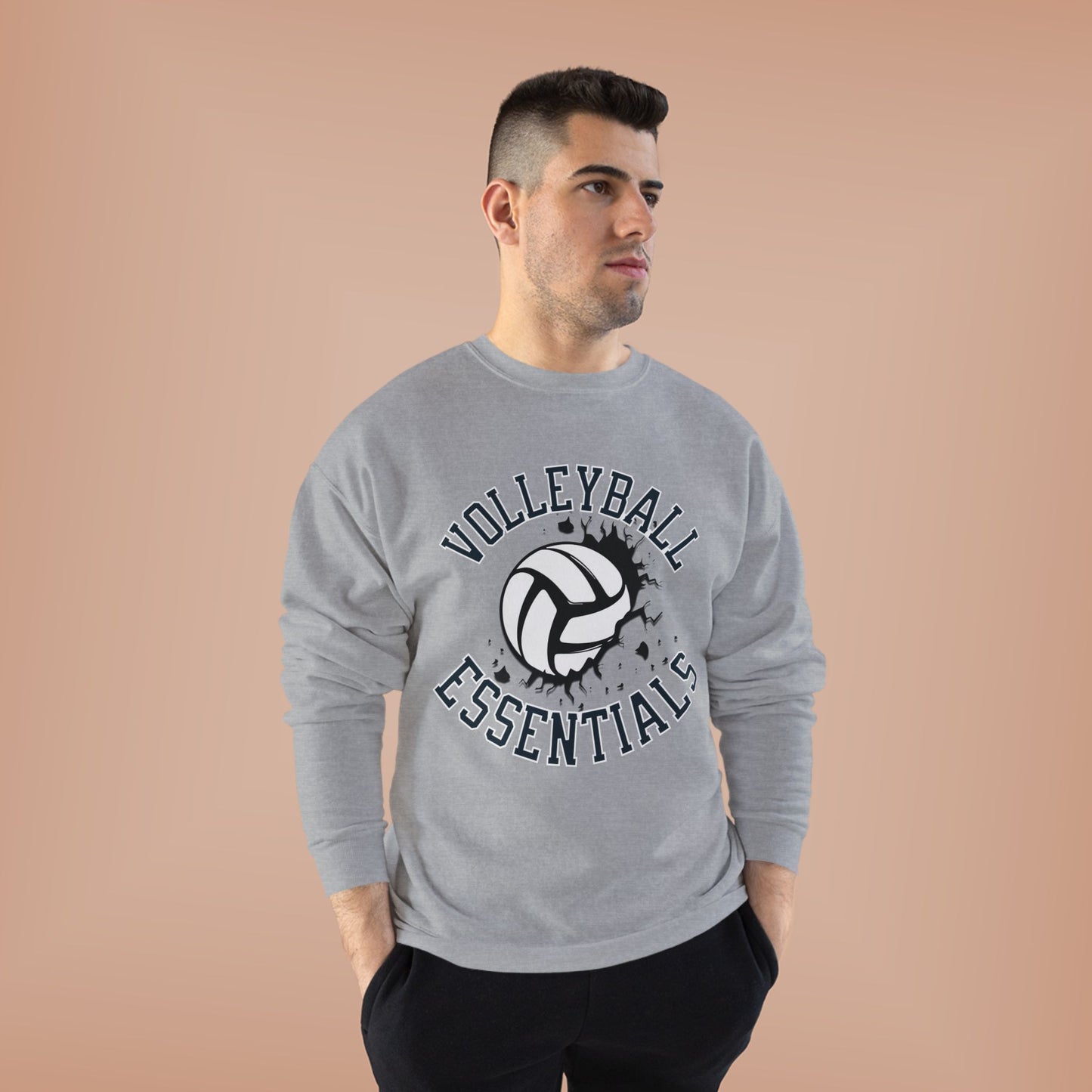 Volleyball Essentials Eco-Friendly Sweatshirt, Casual Sportswear, Gift for Volleyball Players, Team Apparel, Workout Clothing