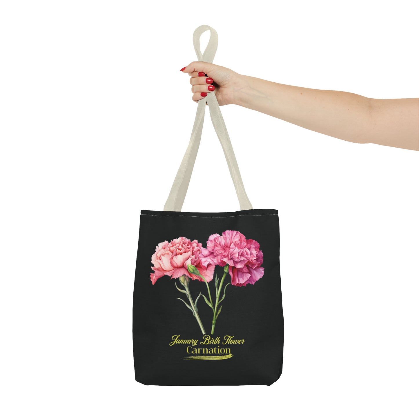 January Birth Flower: Carnation - Tote Bag (AOP)