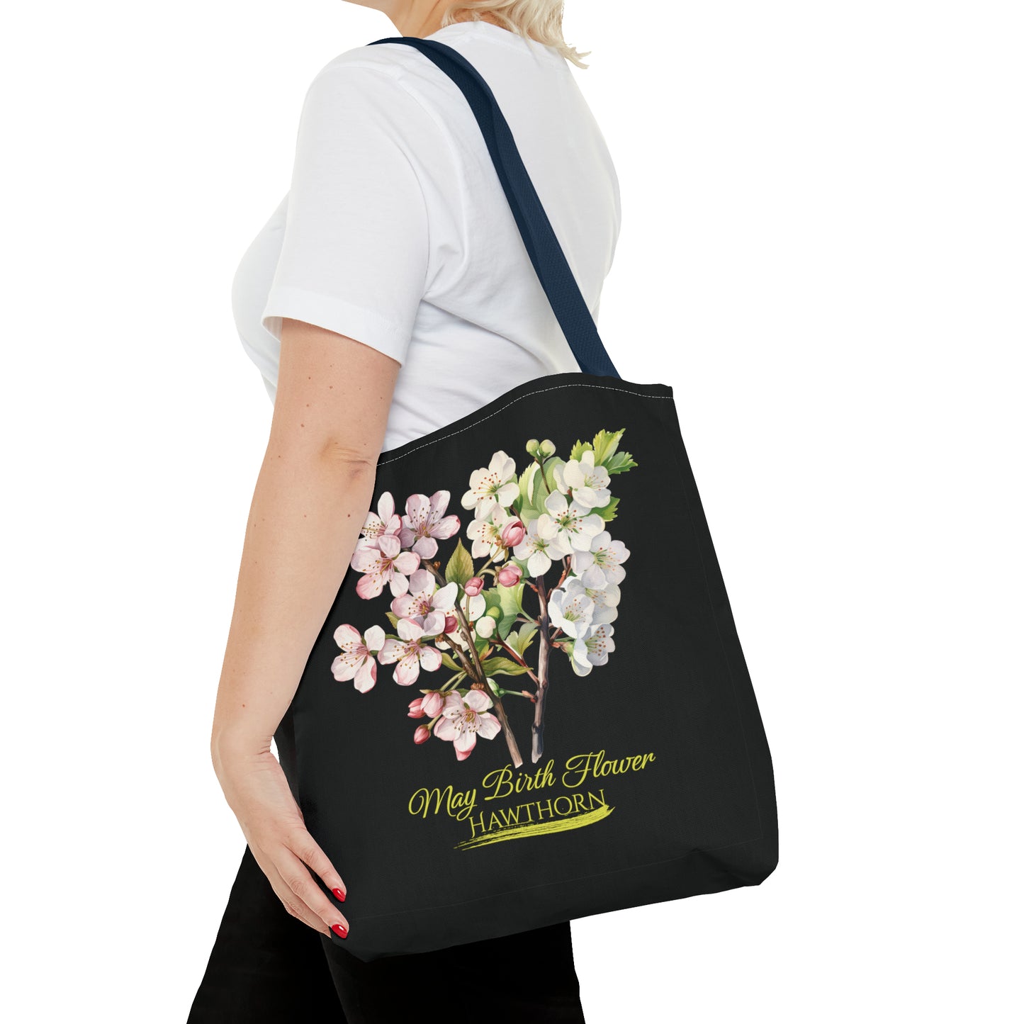 May Birth Flower: Hawthorn - Tote Bag (AOP)