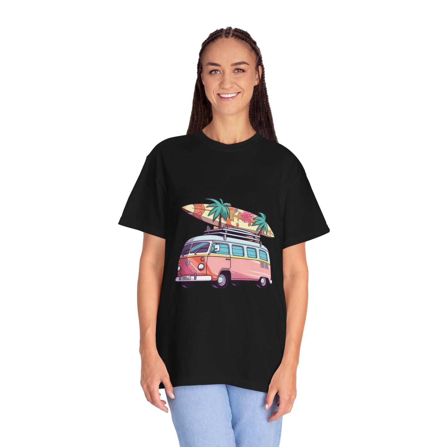 Retro Surf Van: Unisex Garment-Dyed T-shirt