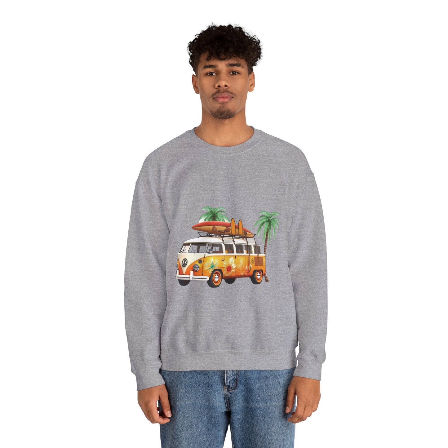 Retro Surf Van - Unisex Heavy Blend™ Crewneck Sweatshirt