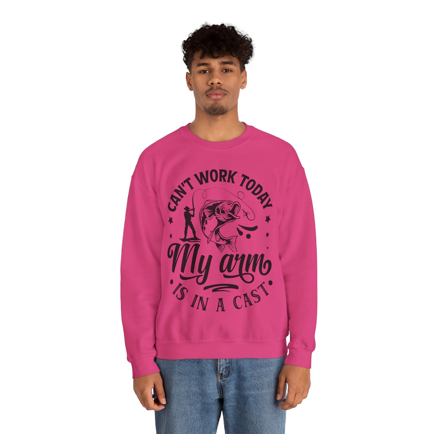 Can't work today, my arm is in a cast - Unisex Heavy Blend™ Crewneck Sweatshirt