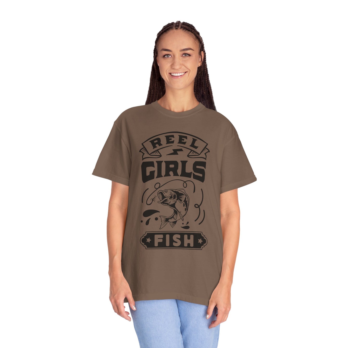 Reel girls fish: Unisex Garment-Dyed T-shirt