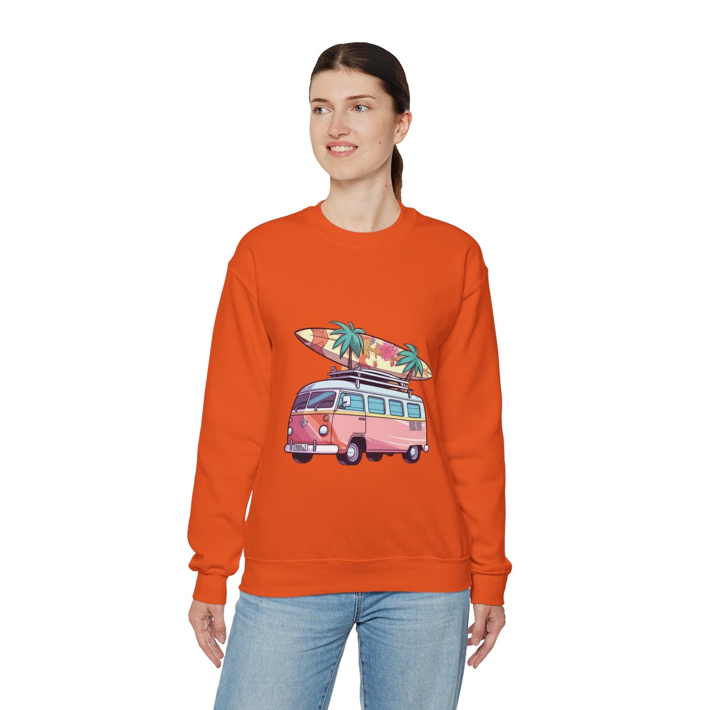 Retro Surf Van - Unisex Heavy Blend™ Crewneck Sweatshirt