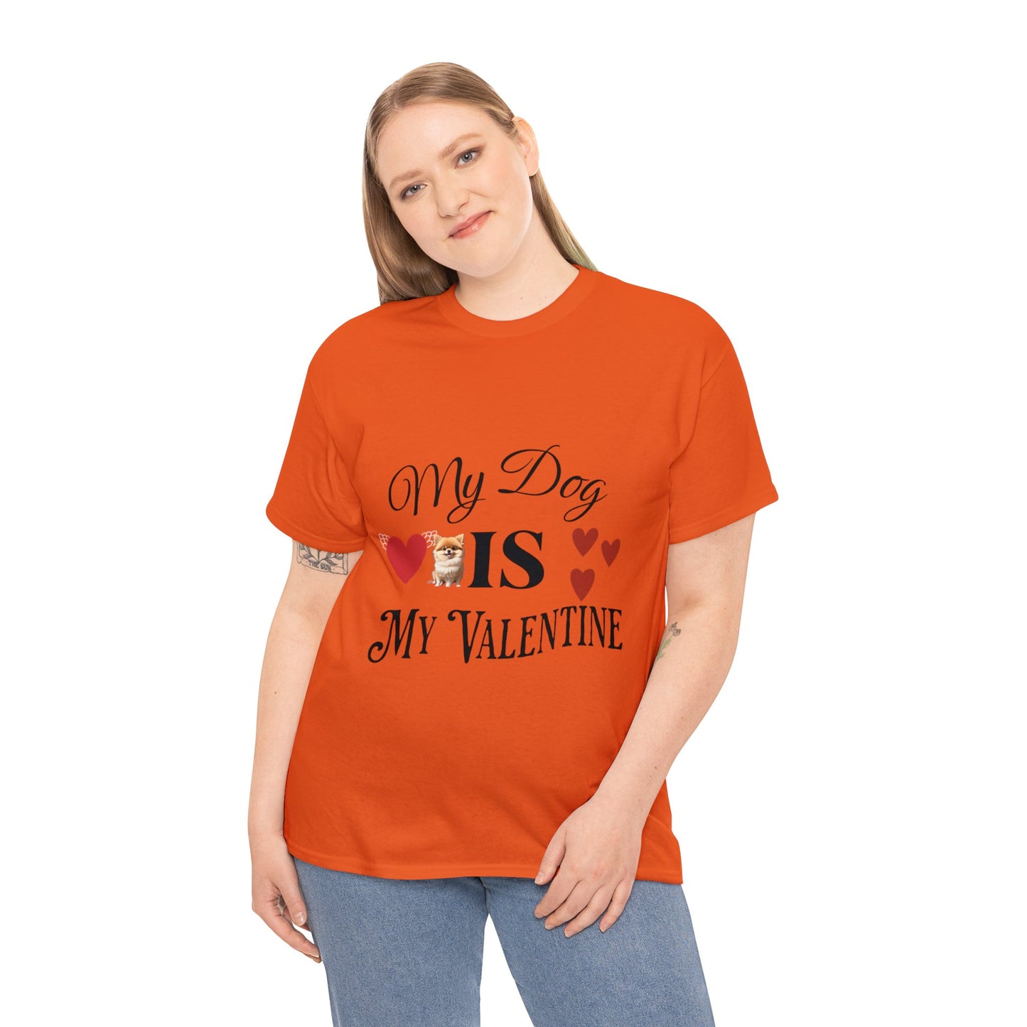 My dog is my valentine - Unisex Heavy Cotton Tee