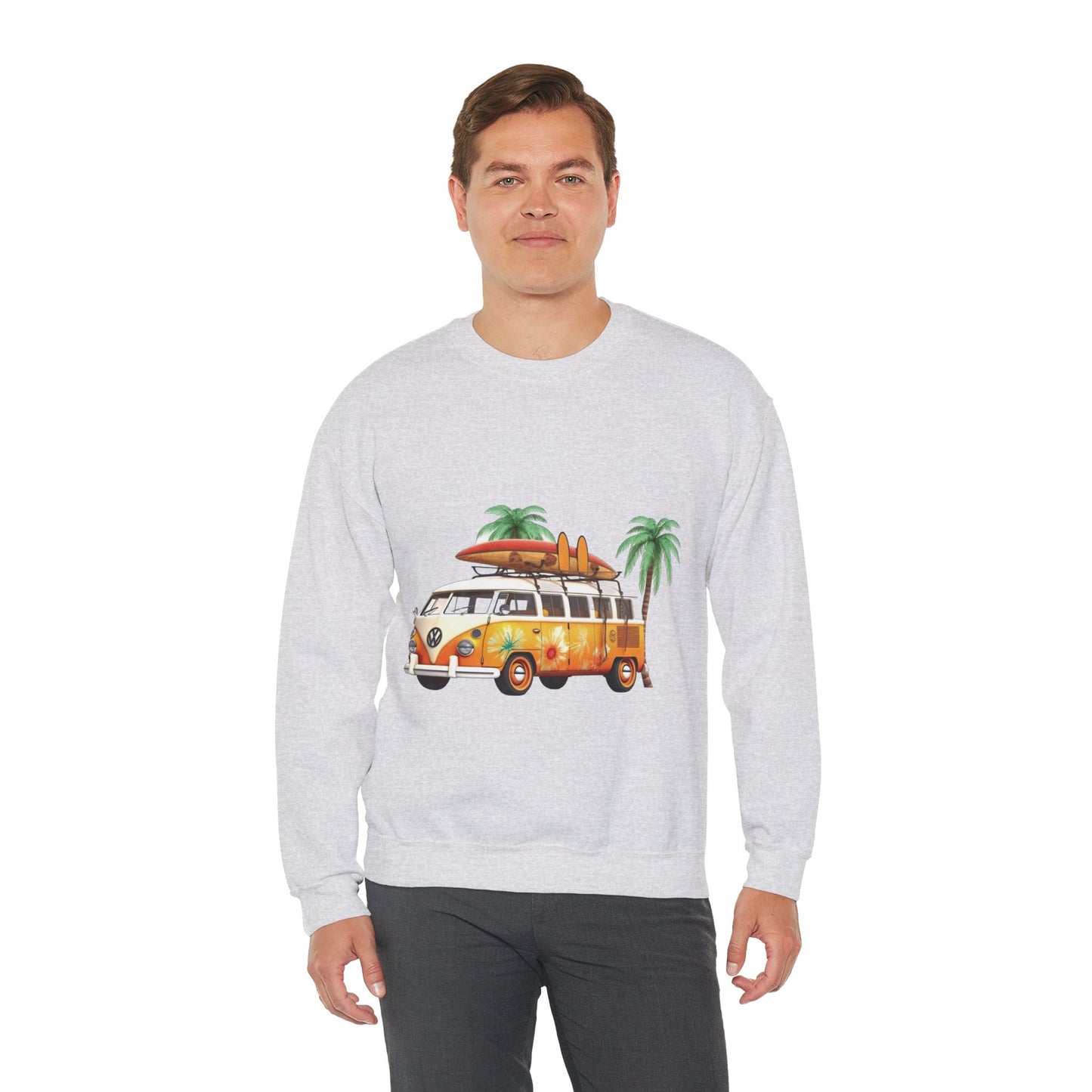 Retro Surf Van - Unisex Heavy Blend™ Crewneck Sweatshirt