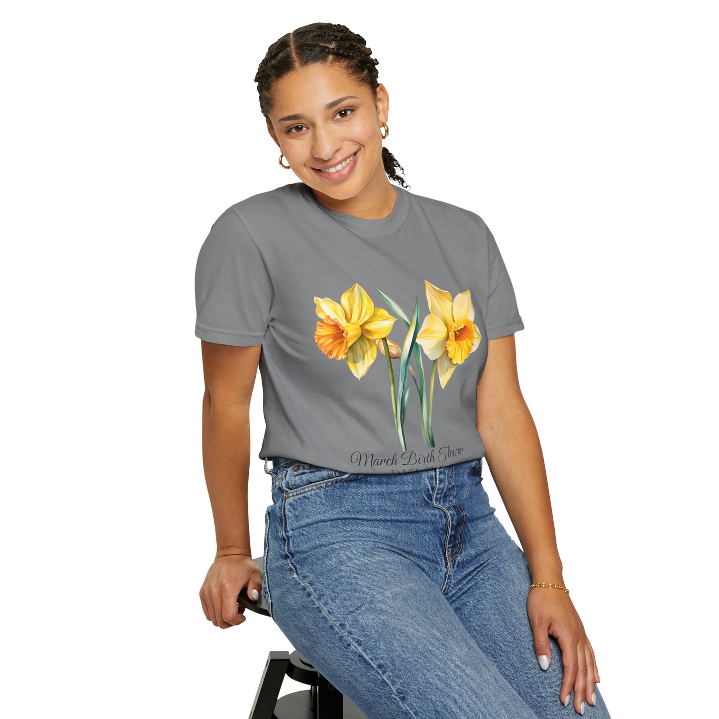 March Birth Flower "Daffodil" - Unisex Garment-Dyed T-shirt