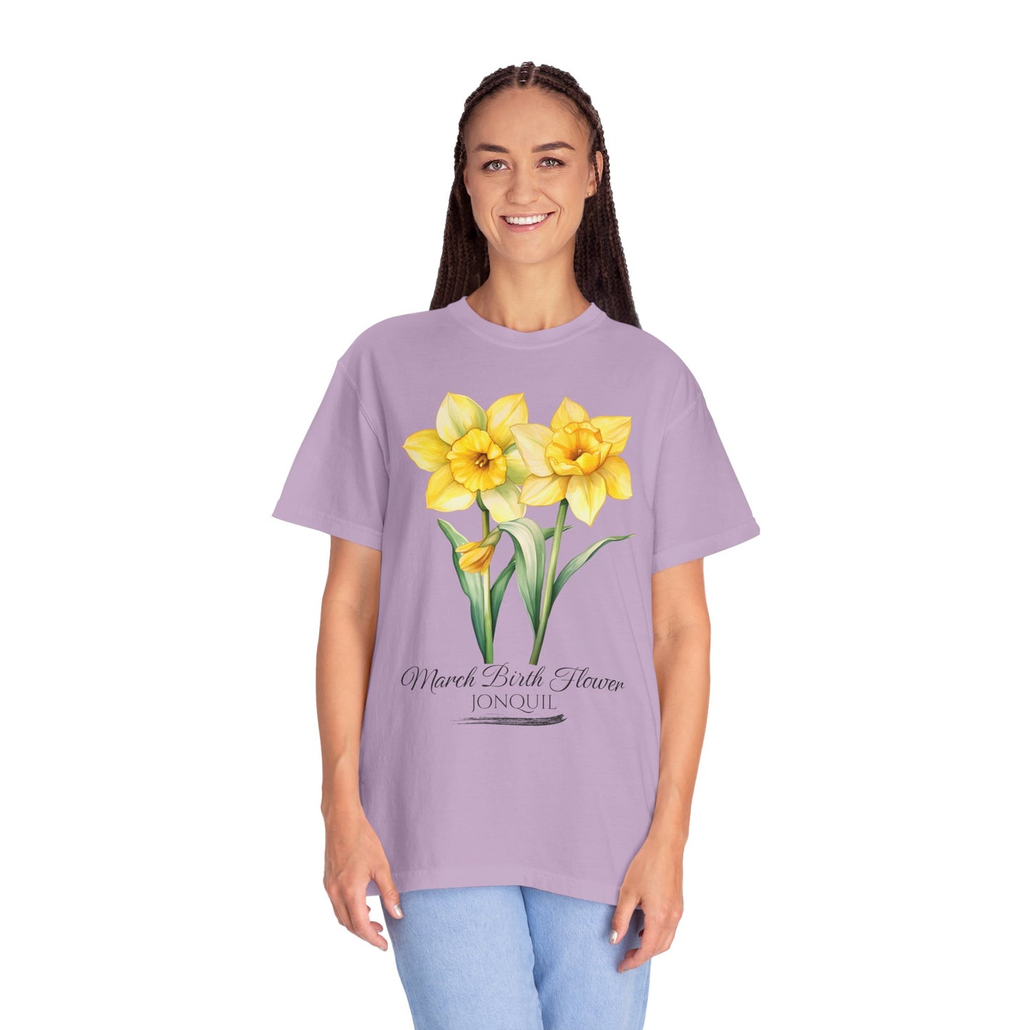 March Birth Flower "Jonquil" - Unisex Garment-Dyed T-shirt