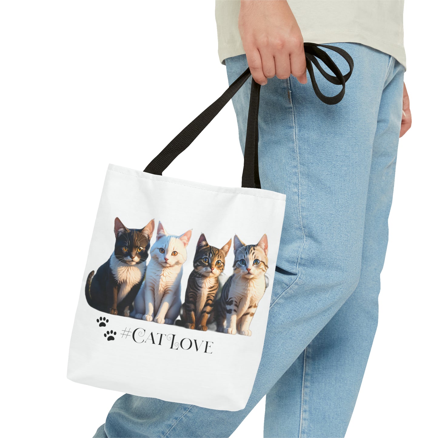 Tote Bag (AOP): #CatLove
