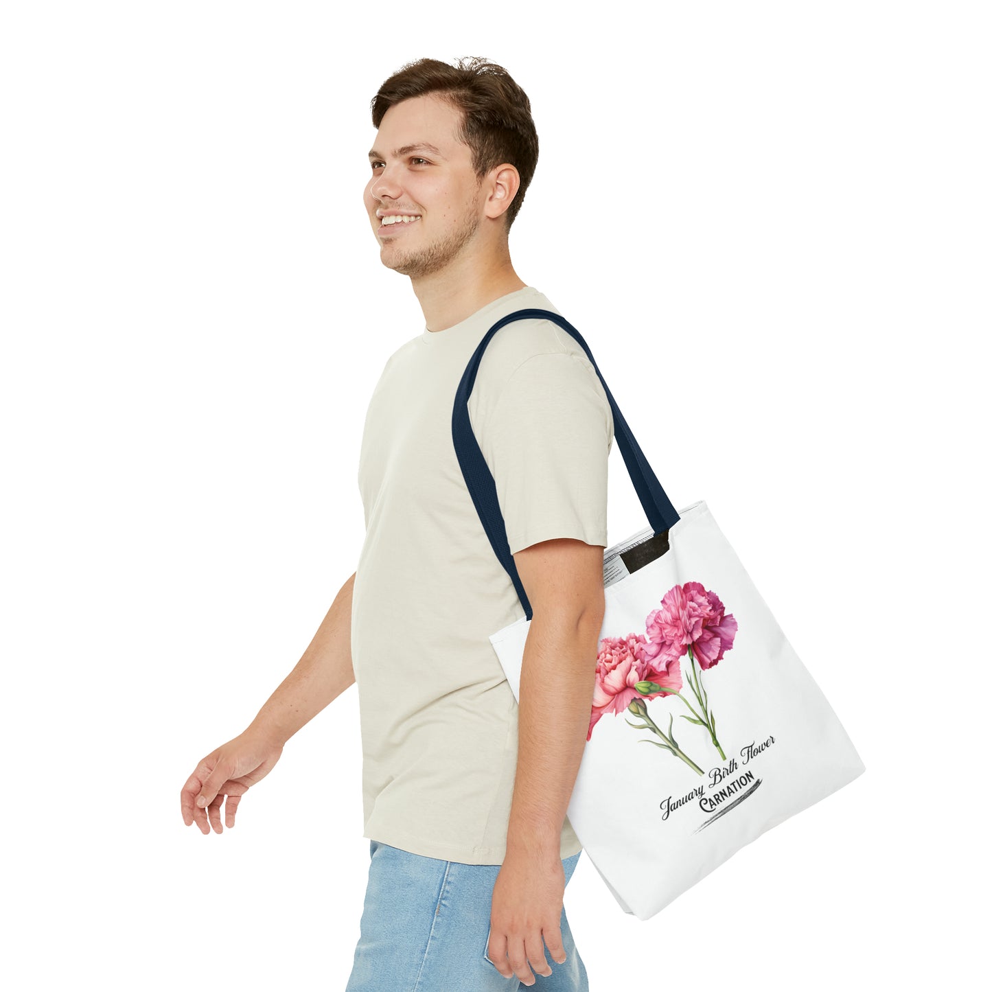 January Birth Flower: Carnation - Tote Bag (AOP)