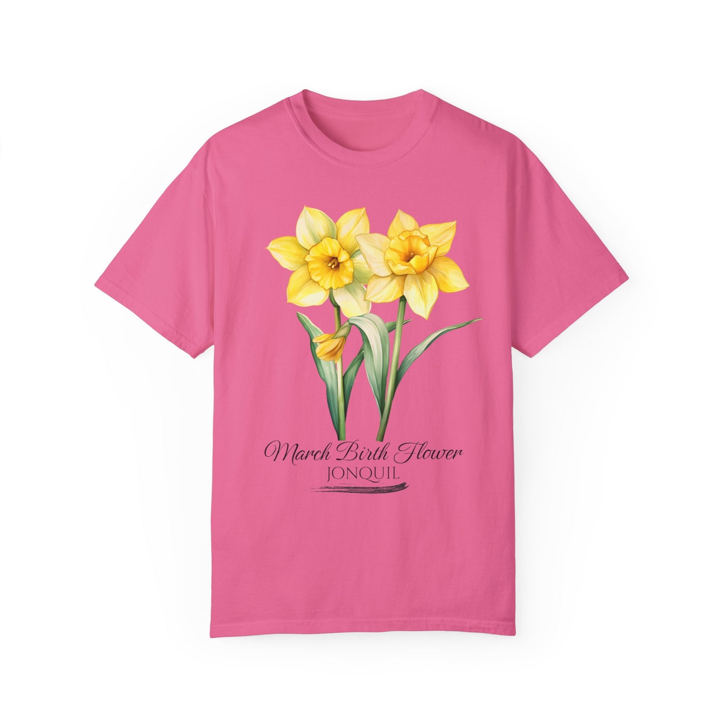 March Birth Flower "Jonquil" - Unisex Garment-Dyed T-shirt