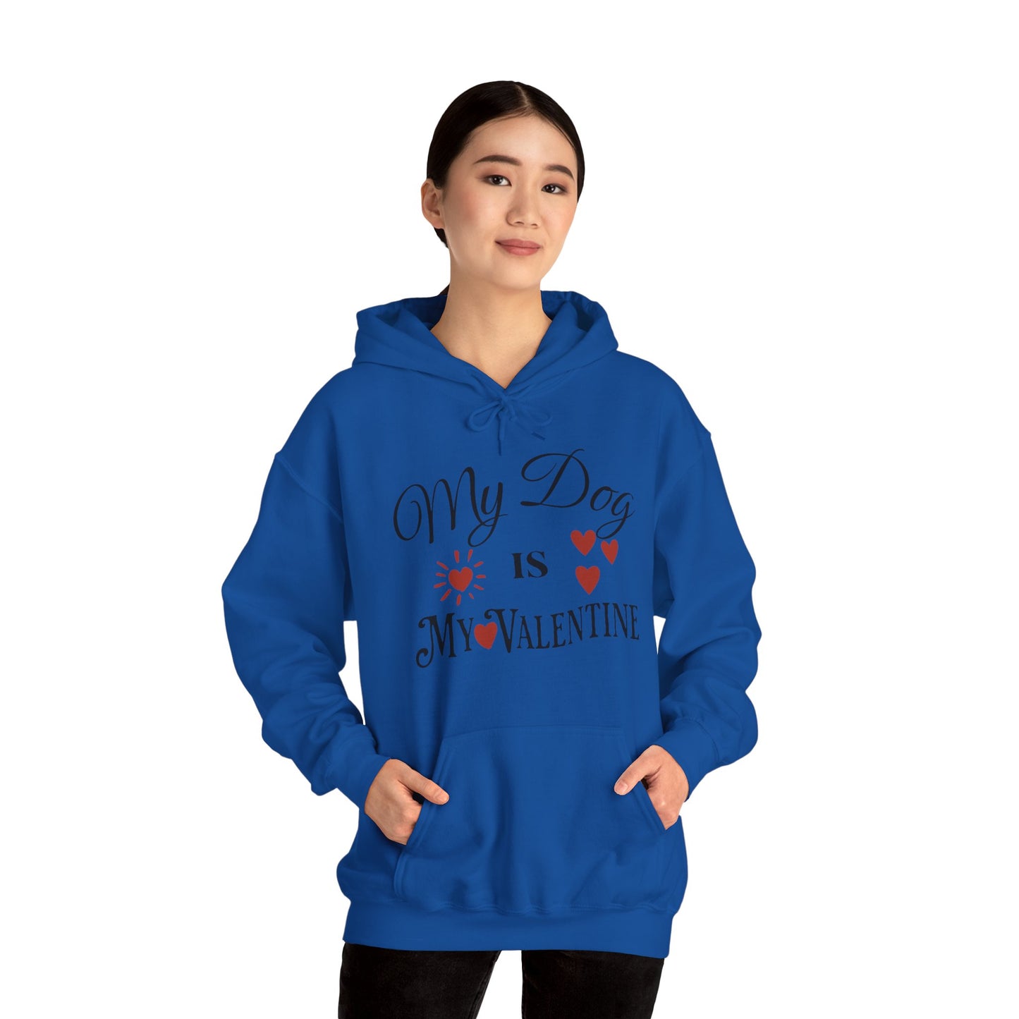 My Dog Is My Valentine - Unisex Heavy Blend™ Hooded Sweatshirt