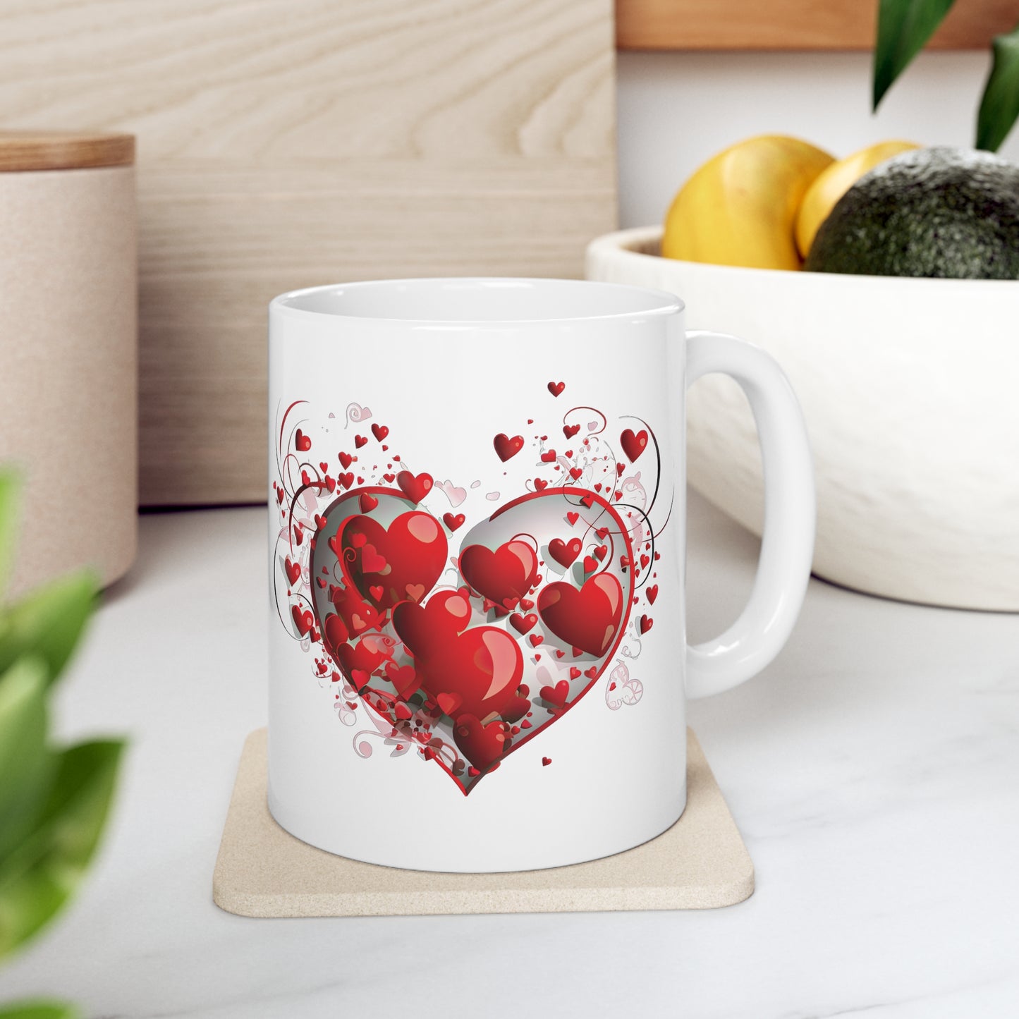 Valentine's Heart in Heart: Ceramic Mug 11oz