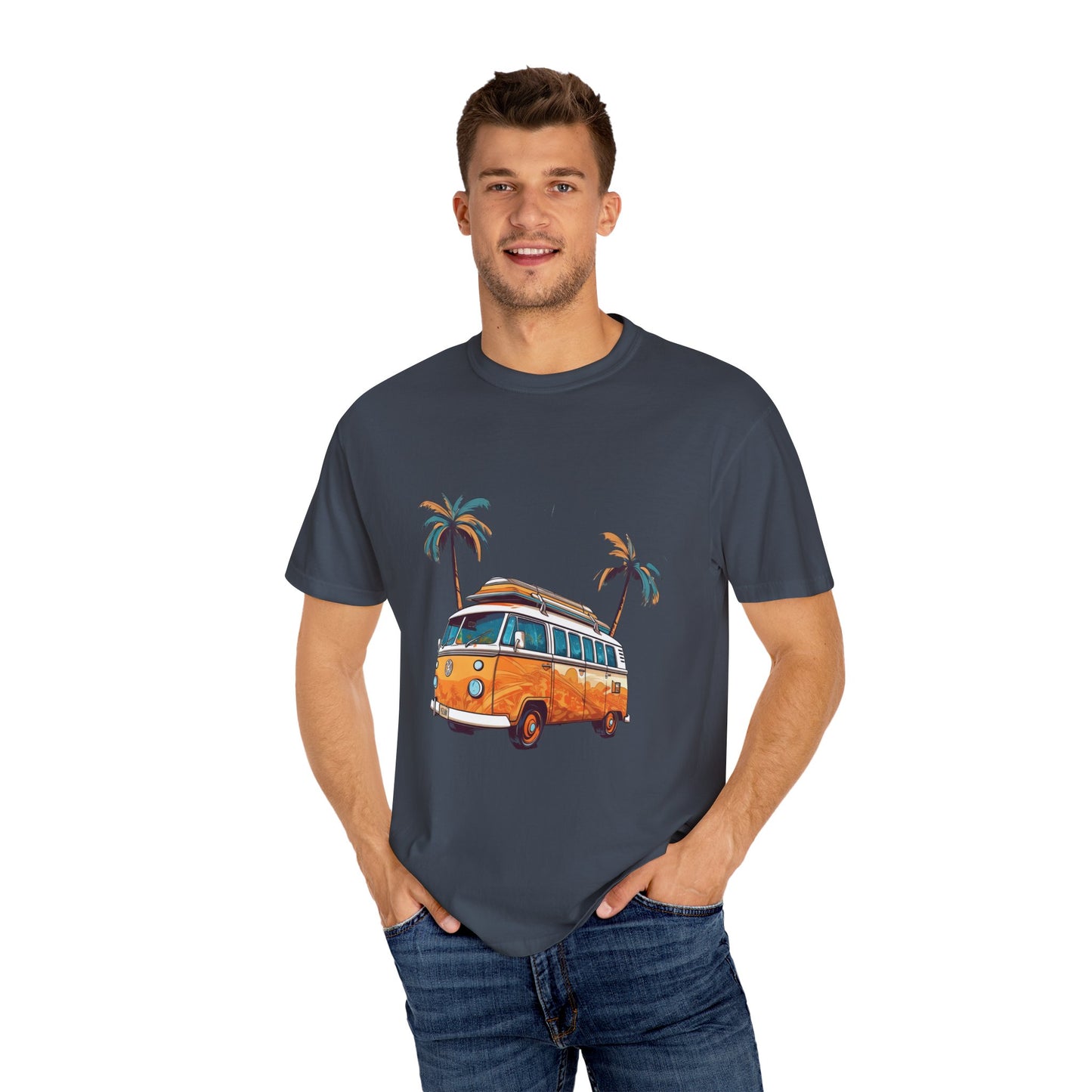 Retro Surf Van: Unisex Garment-Dyed T-shirt