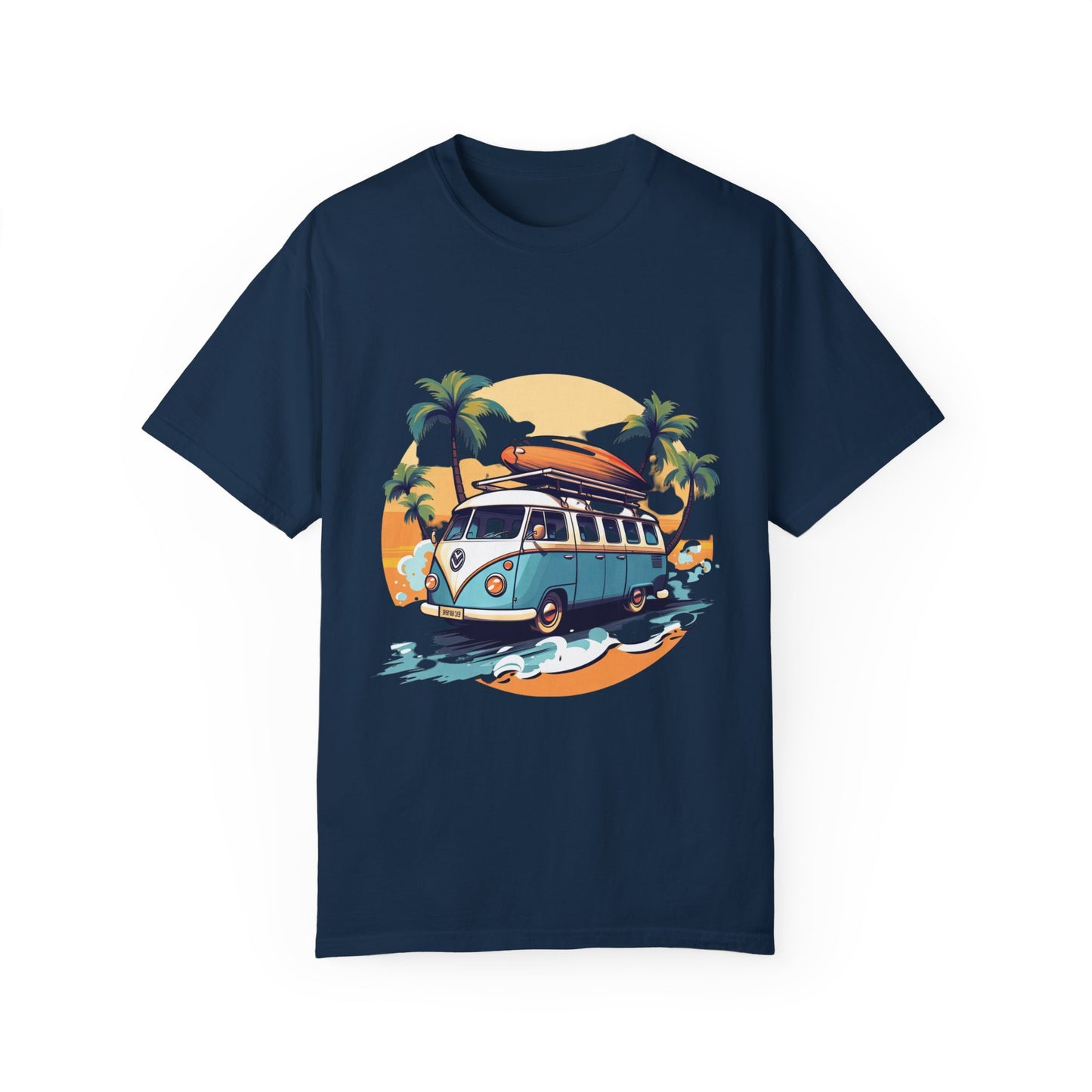 Retro Surf Van: Unisex Garment-Dyed T-shirt