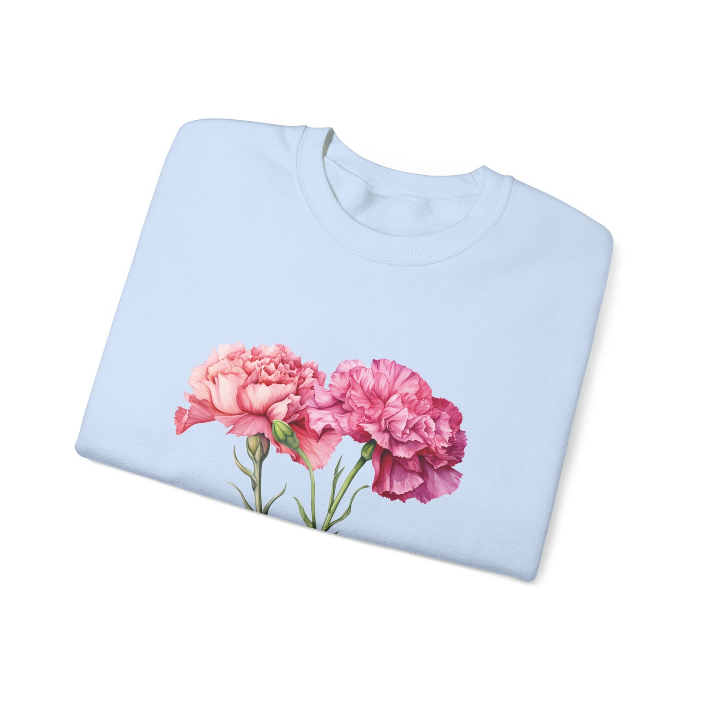 January Birth Flower (Carnation) - Unisex Heavy Blend™ Crewneck Sweatshirt
