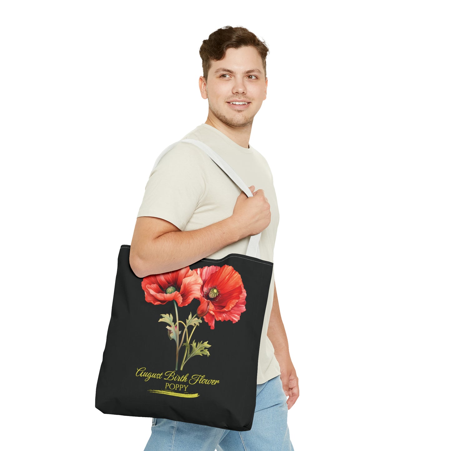 August Birth Flower: Poppy - Tote Bag (AOP)