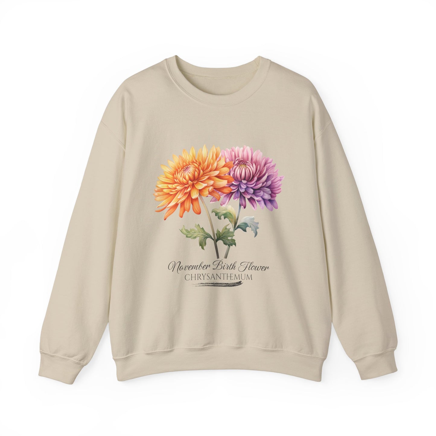 November Birth Flower (Chrysanthemum) - Unisex Heavy Blend™ Crewneck Sweatshirt