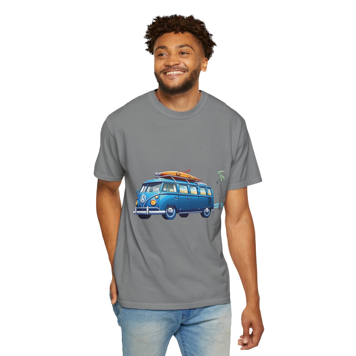 Retro Surf Van: Unisex Garment-Dyed T-shirt