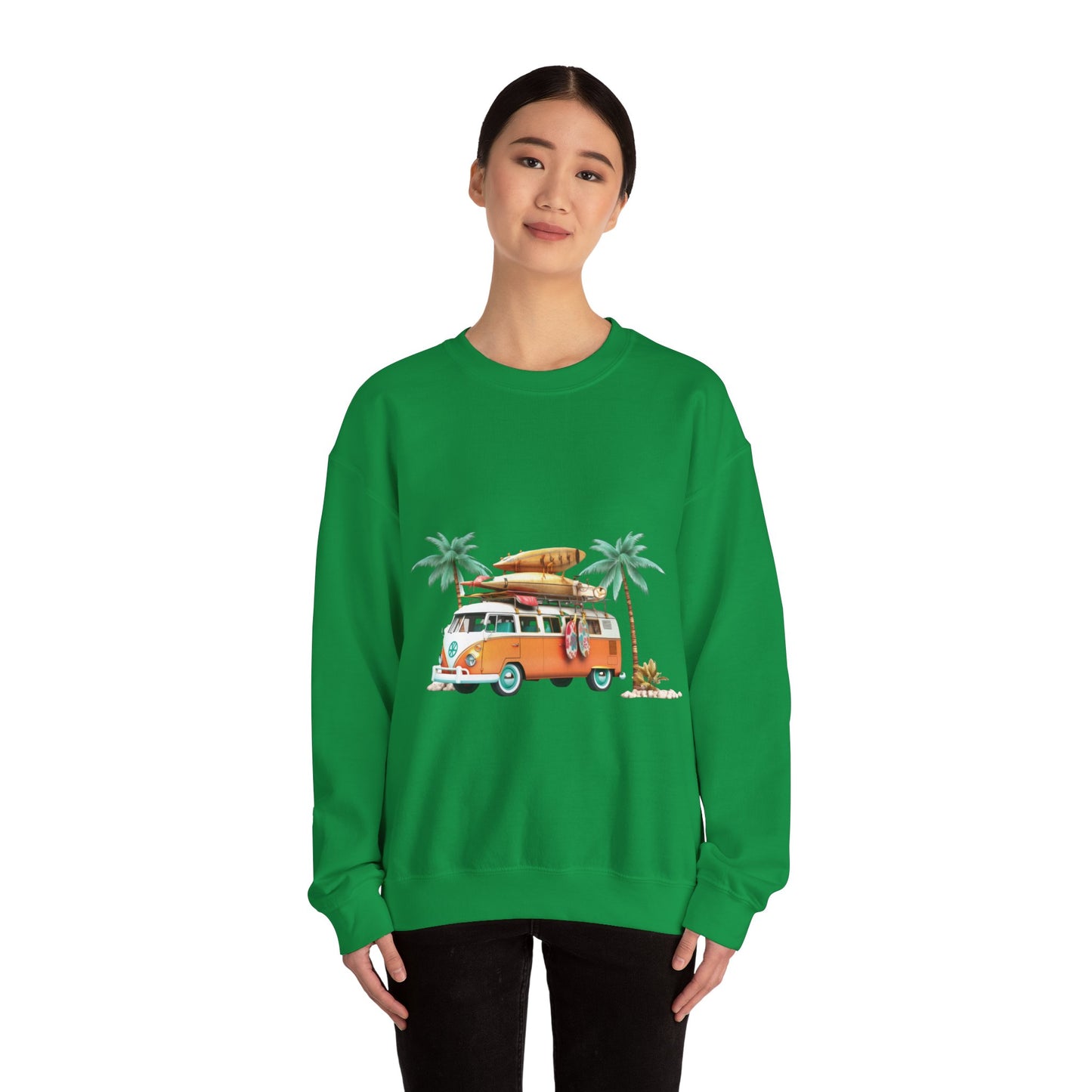 Retro Surf Van - Unisex Heavy Blend™ Crewneck Sweatshirt