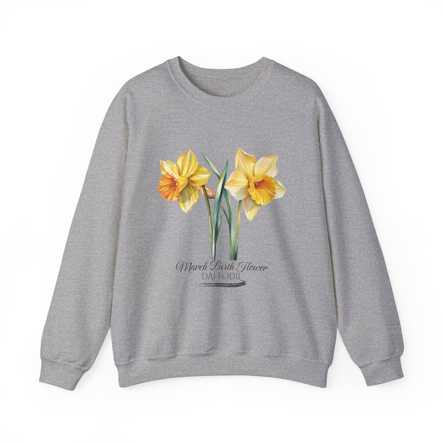 March Birth Flower (Daffodil) - Unisex Heavy Blend™ Crewneck Sweatshirt