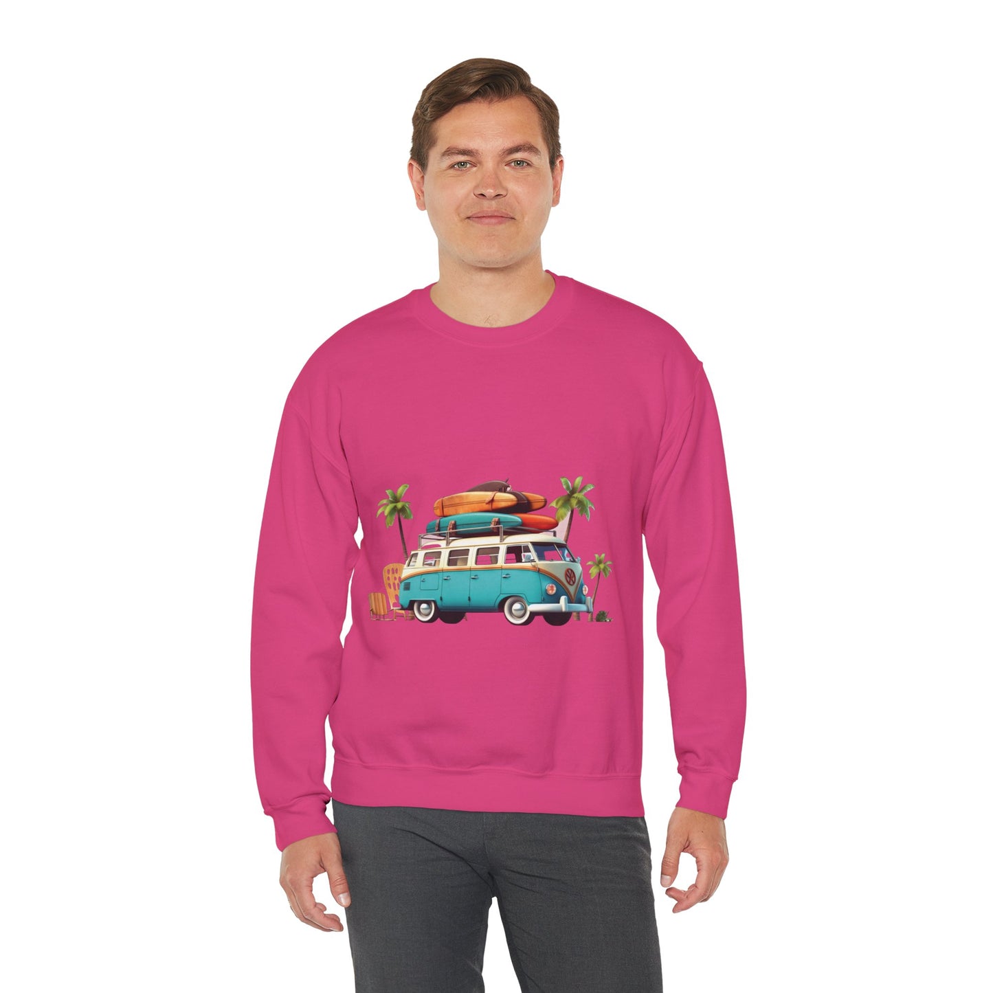 Retro Surf Van - Unisex Heavy Blend™ Crewneck Sweatshirt