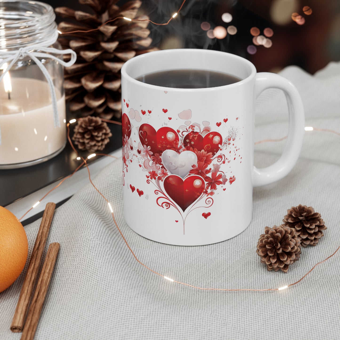 Valentine's Heart Tears Drops: Ceramic Mug 11oz