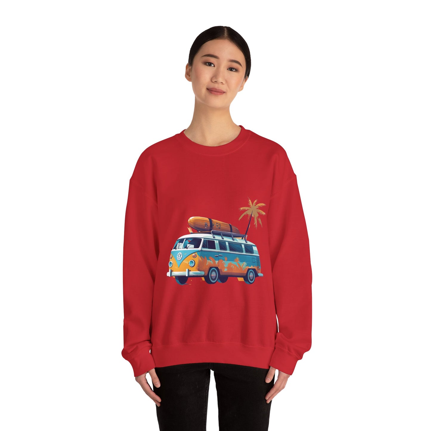 Retro Surf Van - Unisex Heavy Blend™ Crewneck Sweatshirt