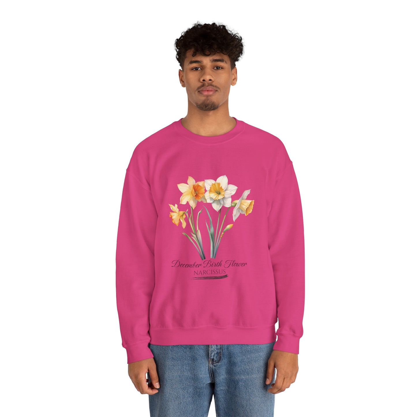 December Birth Flower (Narcisus) - Unisex Heavy Blend™ Crewneck Sweatshirt