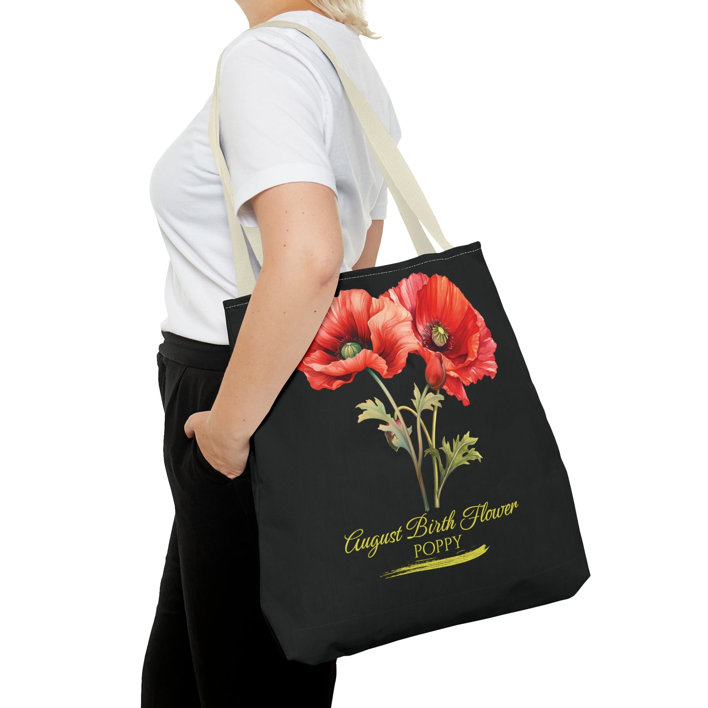 August Birth Flower: Poppy - Tote Bag (AOP)