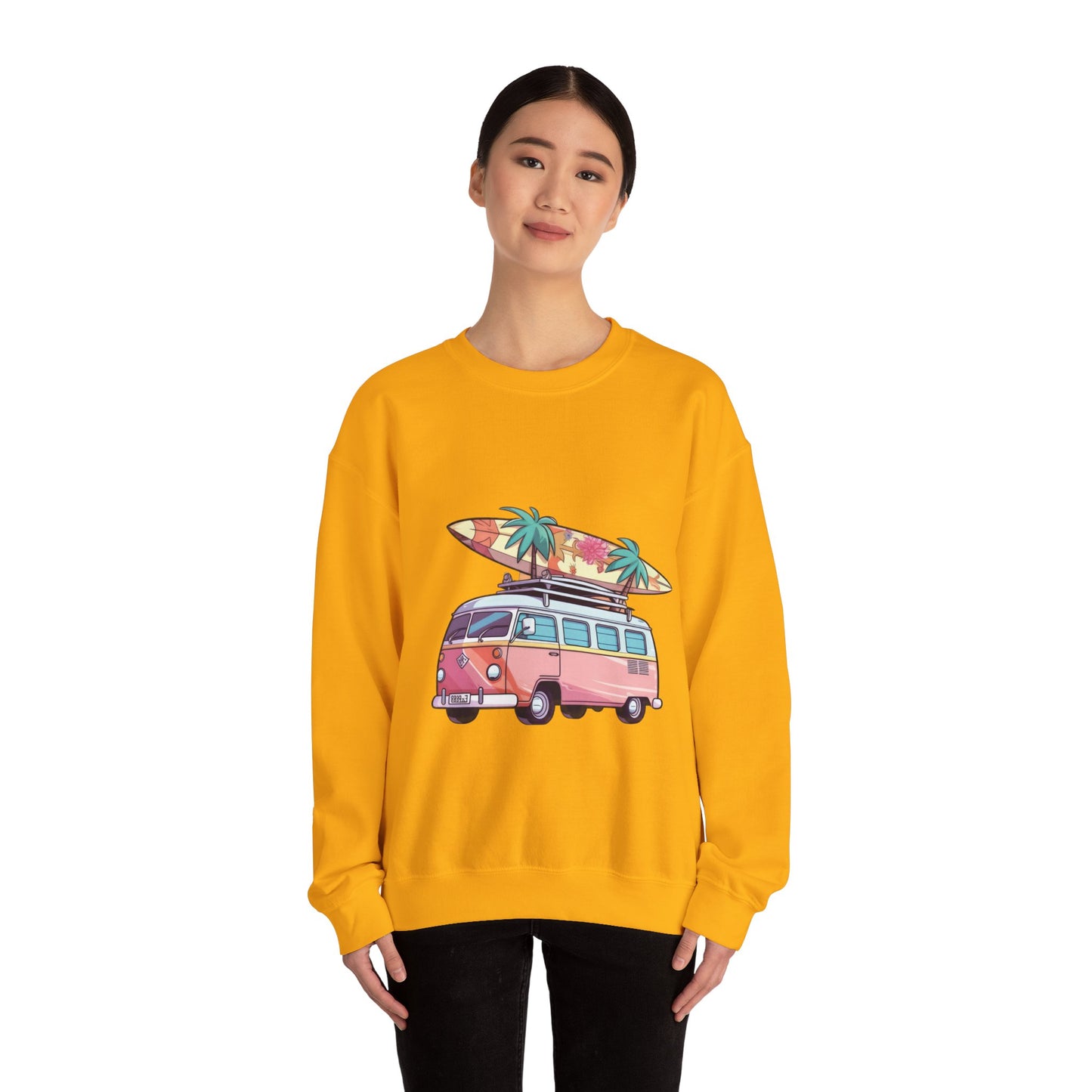 Retro Surf Van - Unisex Heavy Blend™ Crewneck Sweatshirt