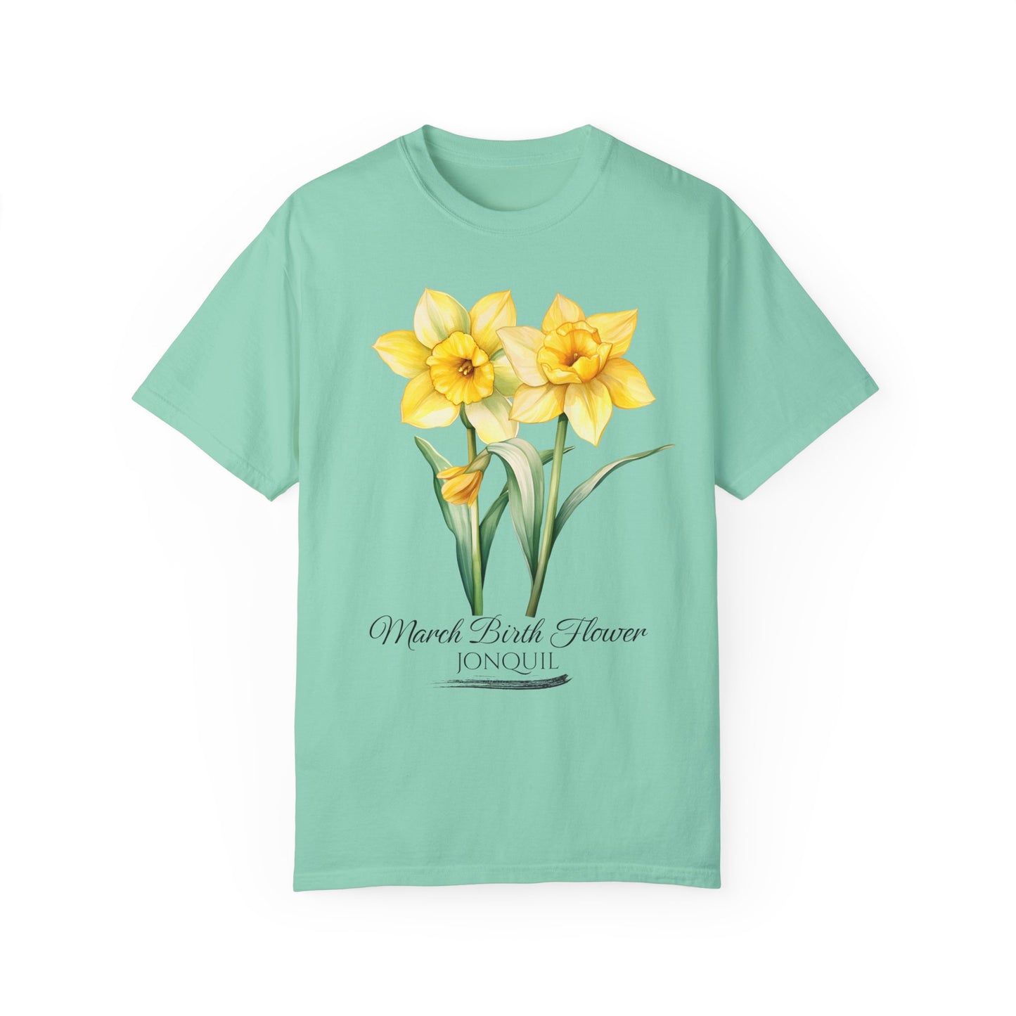 March Birth Flower "Jonquil" - Unisex Garment-Dyed T-shirt