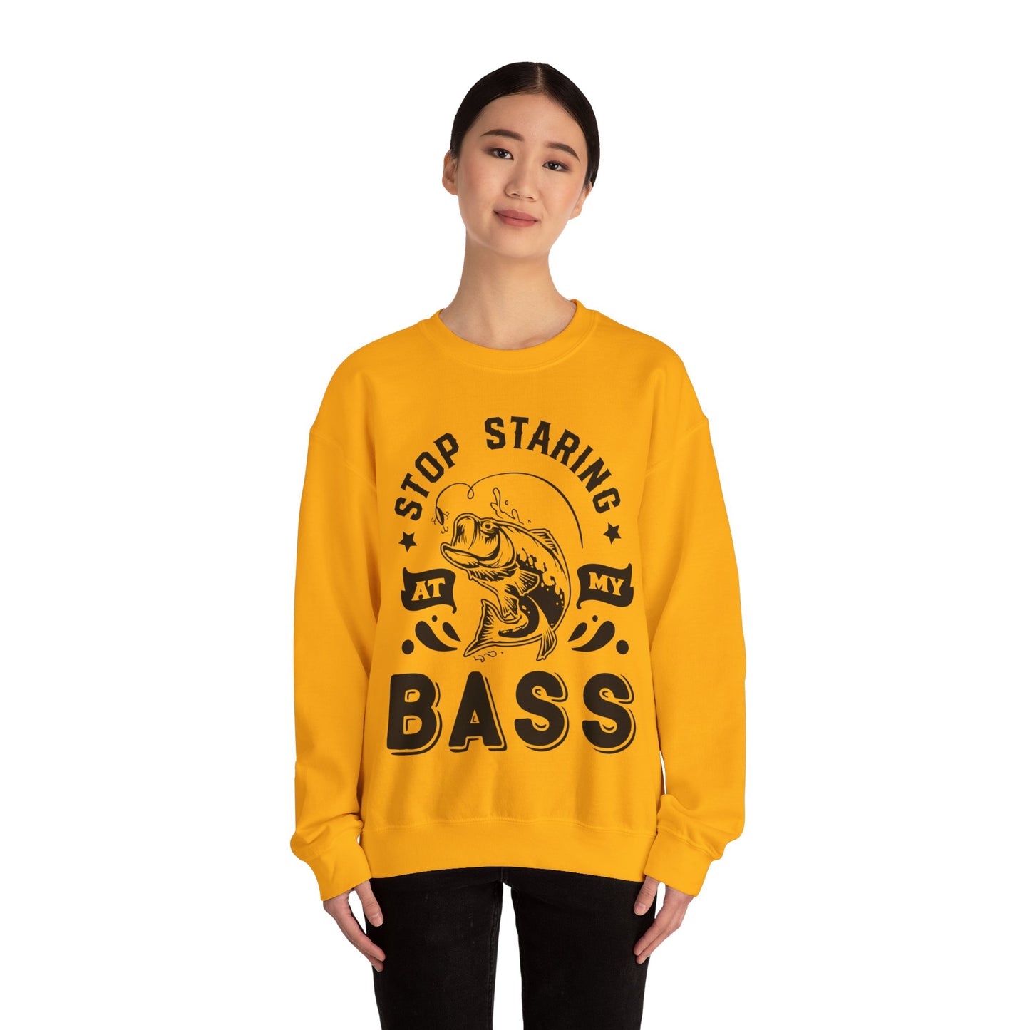 Stop staring at my Bass - Unisex Heavy Blend™ Crewneck Sweatshirt