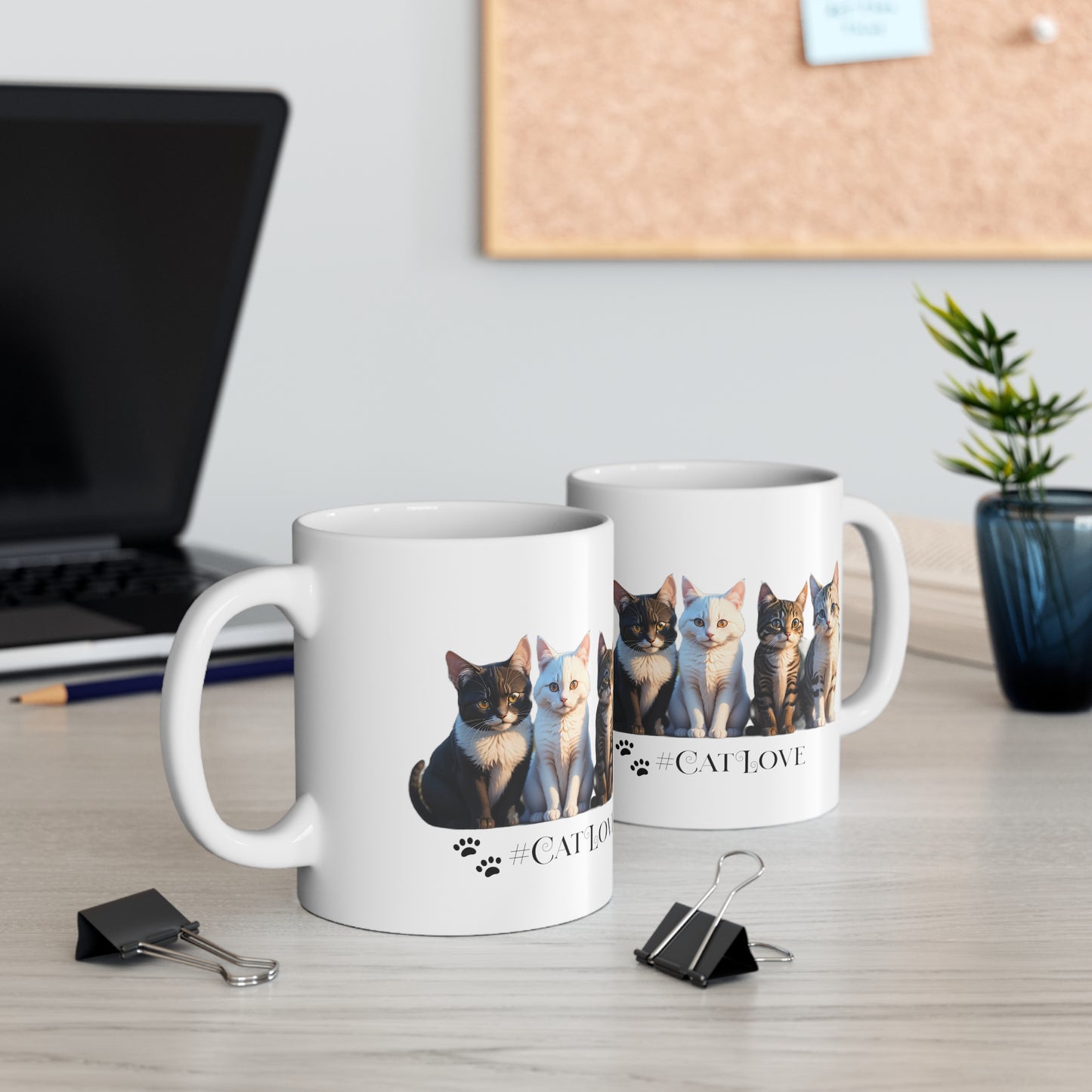 Ceramic Mug 11oz: #CatLove