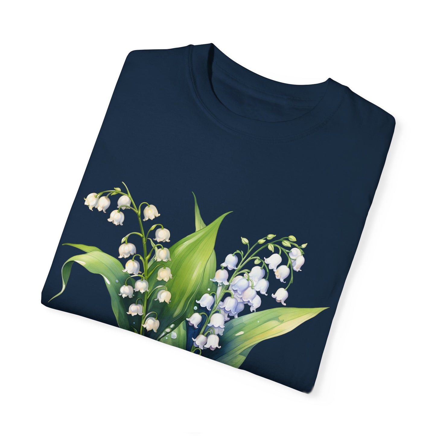 May Birth Flower "Lily of the Valley" (For Dark Fabric) - Unisex Garment-Dyed T-shirt