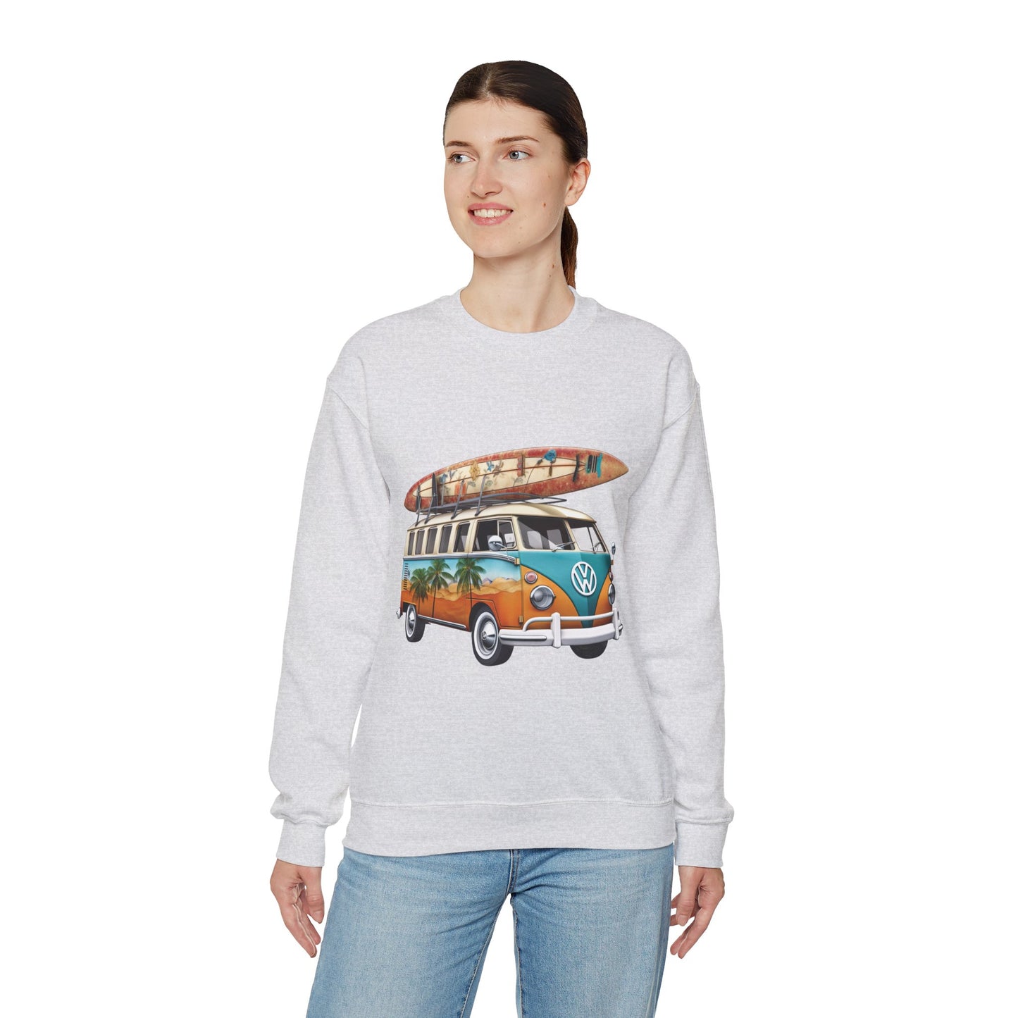 Retro Surf Van - Unisex Heavy Blend™ Crewneck Sweatshirt