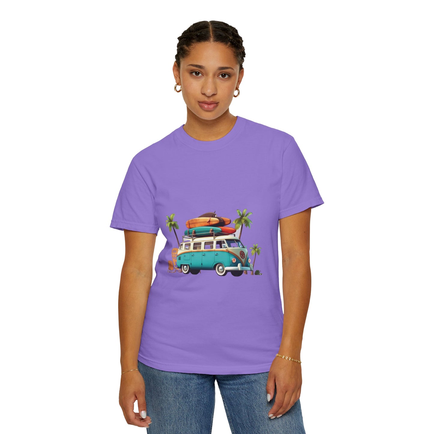 Retro Surf Van: Unisex Garment-Dyed T-shirt