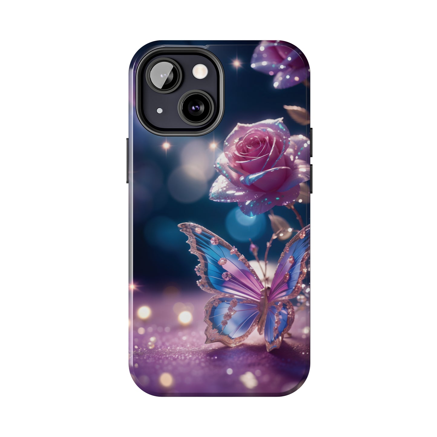 Tough Phone Cases: Fantasy butterfly and roses