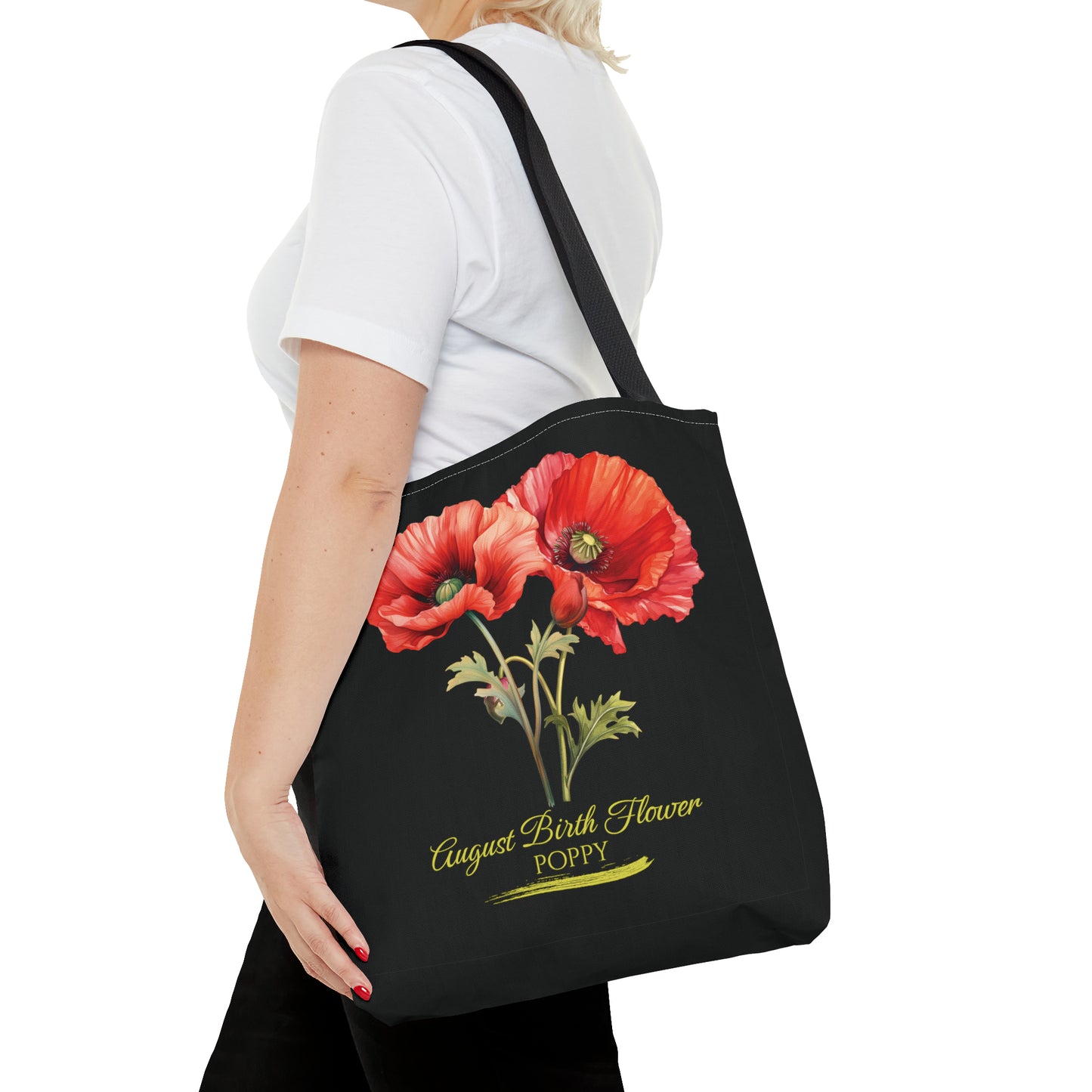 August Birth Flower: Poppy - Tote Bag (AOP)