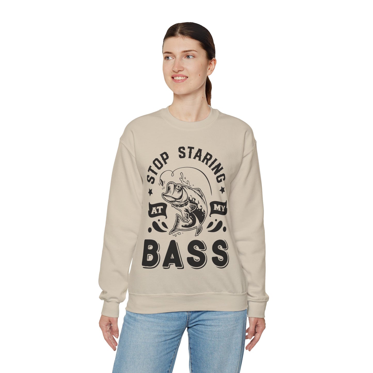 Stop staring at my Bass - Unisex Heavy Blend™ Crewneck Sweatshirt