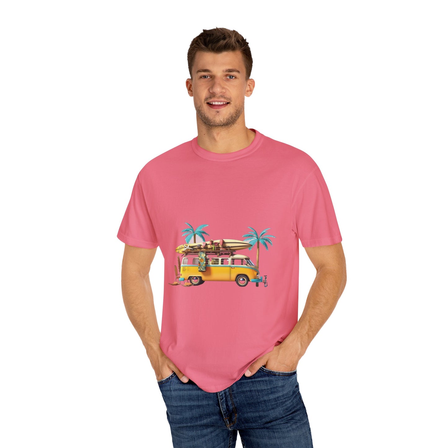 Retro Surf Van: Unisex Garment-Dyed T-shirt