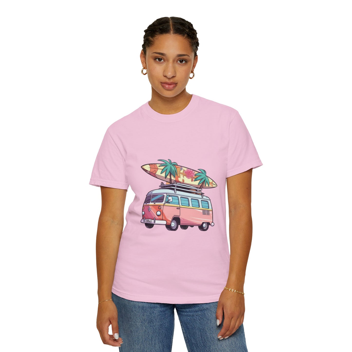 Retro Surf Van: Unisex Garment-Dyed T-shirt