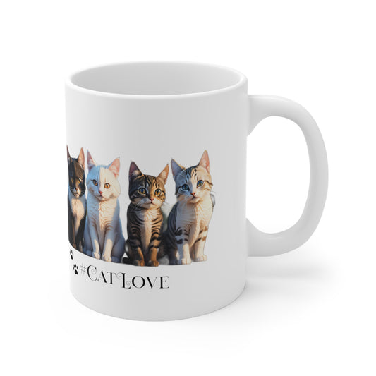 Ceramic Mug 11oz: #CatLove